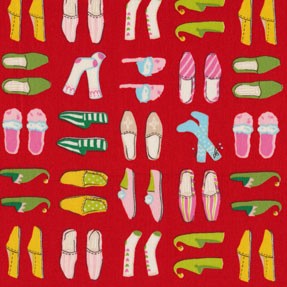 Alexander Henry Fabrics - Christmas Time - Santa's Slippers 7936B Red
