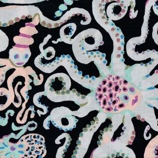 Free Spirit Fabrics - Kaffe Fassett Collective - Brandon Mably - Octopus BM74 Black