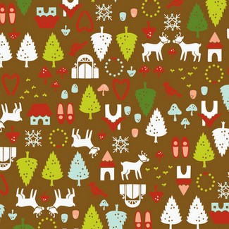 Alexander Henry Fabrics - Christmas Time - North Pole Ditsy Chocolate 7939A