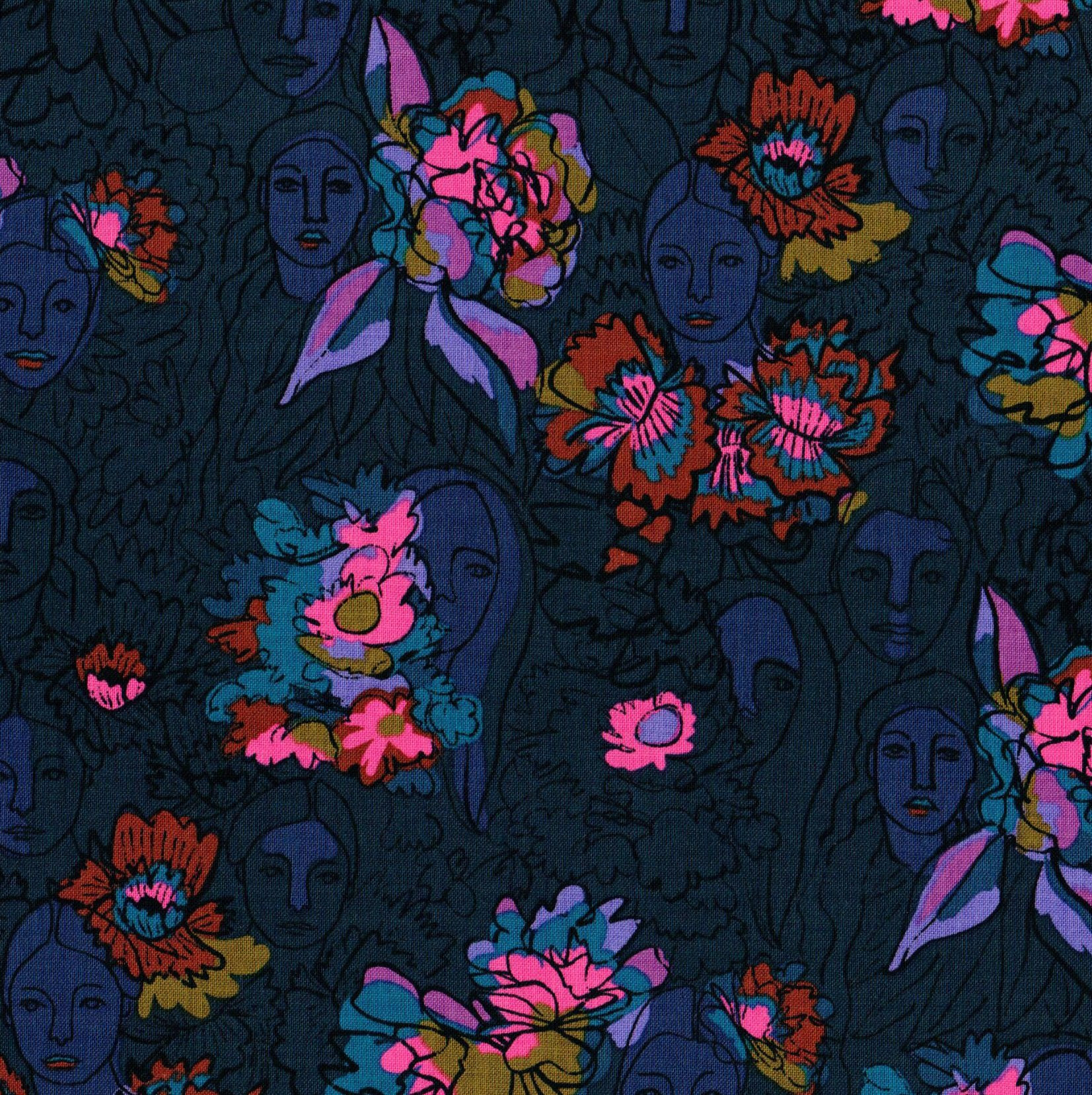 Free Spirit Fabrics - Conservatory - Parlant aux Fleurs CO 001 Iris