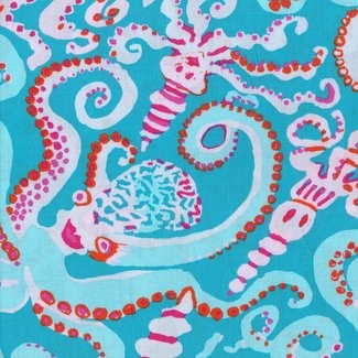 Free Spirit Fabrics - Kaffe Fassett Collective - Brandon Mably - Octopus BM74 Turquoise