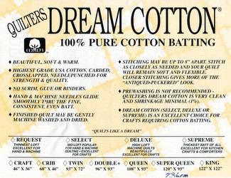 Quilters Dream Cotton Batting - Deluxe 236cm