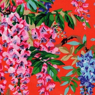 Free Spirit Fabrics - Kaffe Fassett Collective - Philip Jacobs - Wisteria PJ102 Red