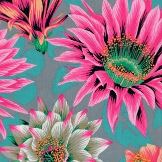 Free Spirit Fabrics - Kaffe Fassett Collective - Philip Jacobs - Cactus Flowers PJ96 Tawny