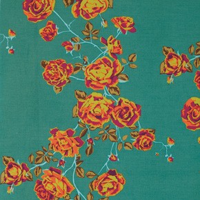 Free Spirit Fabrics - Anna Maria Horner - Hand Drawn Garden - Social AH62 Teal