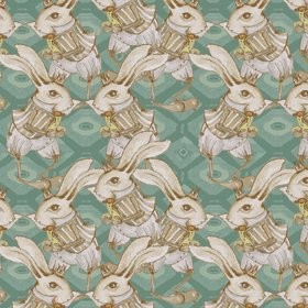 Free Spirit Fabrics - Riddles & Rhymes Bunny TG157 Teal