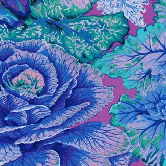 Free Spirit Fabrics - Kaffe Fassett Collective - Philip Jacobs - Curly Kale PJ120 Blue