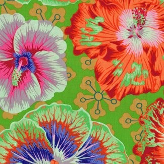 Free Spirit Fabrics - Kaffe Fassett Collective - Philip Jacobs - Floating Hibiscus PJ122 Green