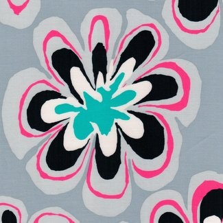 Free Spirit Fabrics - Kaffe Fassett Collective - Brandon Mably Funky Flora BM11 Grey