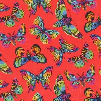 Free Spirit Fabrics -  Daydreamer by Tula Pink - Butterfly Kisses TP172 Papaya