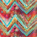 Red Rooster - Whispers Digital by Flora Bowley Collection - Multi Chevron Stripe Digital Printed 26285-MUL1 