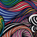 Free Spirit Fabrics - Bio Geo 2 by Adrienne Leban - Daffy Taffy AL10 Cool