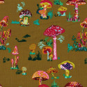 Free Spirit Fabrics - Conservatory by Nathalie Lété - Beautiful Mushrooms NL002 Army