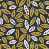 Camelot Fabrics - Botanical Collection by Alisse Courter - Leaves in Charcoal 2240105 #1