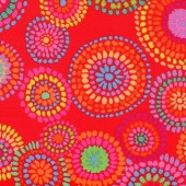 Free Spirit Fabrics - Kaffe Fassett Collective - Kaffe Fassett - Mosaik Circles GP176 Red