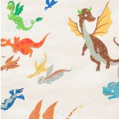 Alexander Henry Fabrics - Monkey's Bizness - The Dragons Oatmeal 7965B