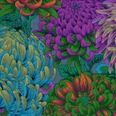 Free Spirit Fabrics - Kaffe Fassett Collective - Philip Jacobs - Hokusai's Mums PJ107 Green