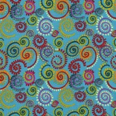 Free Spirit Fabrics - Nel Whatmore - Katharine's Wheel - Spinning PWNW028 Turquoise