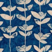 Hoffman California International Fabrics - Block Flower Baik - Indigo R2241H-68