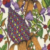 Free Spirit Fabrics - Studio KM - The Garden of Earthly Delights - Pineapple KM001-8 Purple