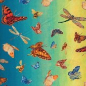 3 Wishes Fabric - Spirit of Flight by Josphine Wall - Butterfly Ombre 16483 Multi