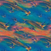 3 Wishes Fabric - Spirit of Flight by Josphine Wall - Swallows 16484 Multi