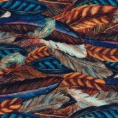 3 Wishes Fabric - Spirit of Flight by Josphine Wall - Feathers 16486 Brown