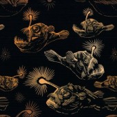 Free Spirit Fabrics - Mariana by Rachel Hauer - Angler Abound RH075 Black