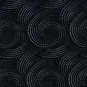 Timeless Treasures Fabric of SoHo - Backing 108" Black Spotted Spirals CX8737