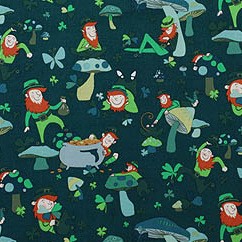 Alexander Henry Fabrics - Love, Luck and Liberty - Lucky Leprechauns - Green 7518B