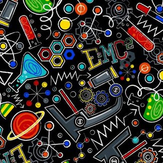 Timeless Treasures - Science C5707 Black