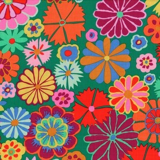 Free Spirit Fabrics - Kaffe Fassett Collective - Kaffe Fassett GP204 Folk Flower Multi