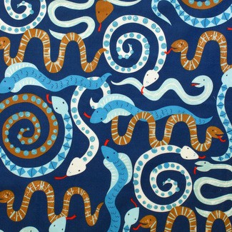 Alexander Henry Fabrics - Monkey's Bizness - Hisses & Kisses 8262 CR Navy/Multi 