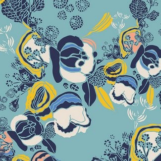 Art Gallery Stoffe - Meadow by Leah Duncan Florascape Moonstone - 70025