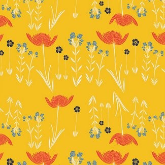 Art Gallery Stoffe - Meadow by Leah Duncan Savanna Glow Golden - 70028