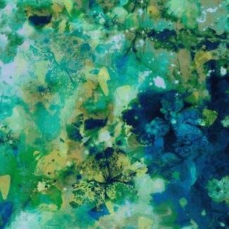 Free Spirit Fabrics -Walk into the Woods by Katrinka - Cosmic Clover KA001 Dream