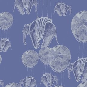 Free Spirit Fabrics - Riddles & Rhymes Elephant TG156 Royal