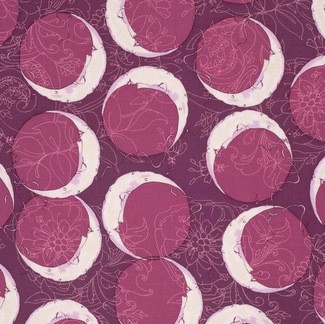 Free Spirit Fabrics - Tina Givens - Feather Flock - Moon TG169 Fuchsia