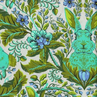 Free Spirit Fabrics - tula Pink - Full Moon Forest II - Hoppy go Lucky TP246 Starlight Green